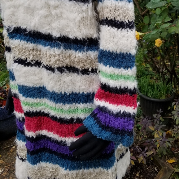 Free People Paint The Town Sweater Jacket Striped Knit Alpaca Blend Size XS NWT - Picture 15 of 16